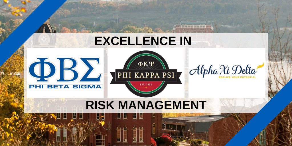 For Excellence in Risk Management

🏅 <a href="/wvusigmas/">The Black Panther Chapter</a> 
🏅 <a href="/PhiPsiWVAlpha/">Phi Psi - WVU</a> 
🏅 <a href="/axid_wvu/">ALPHA XI DELTA</a>