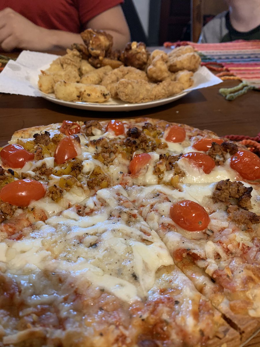 It’s somebody pretty great who goes out of his way to fulfill a gluten-free lady’s dream of having mozzarella sticks, wings, fried shrimp, and pizza. Especially when he makes it all at the same time 