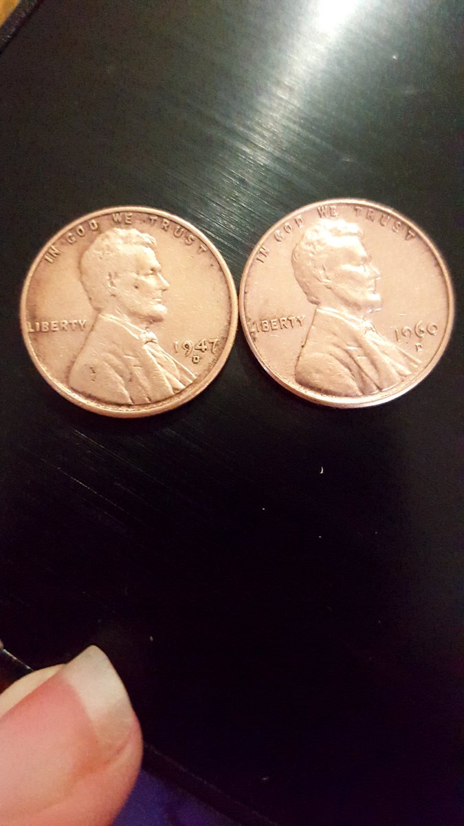 SASluis17's tweet photo. Oldest penny we could find in my copper penny jar 1947 and 1960. Jimmy Sluis Room 10. @KerkstraCougars #oldestpenny #nationalpennyday @First_AndTen https://t.co/DR0xugmcKu