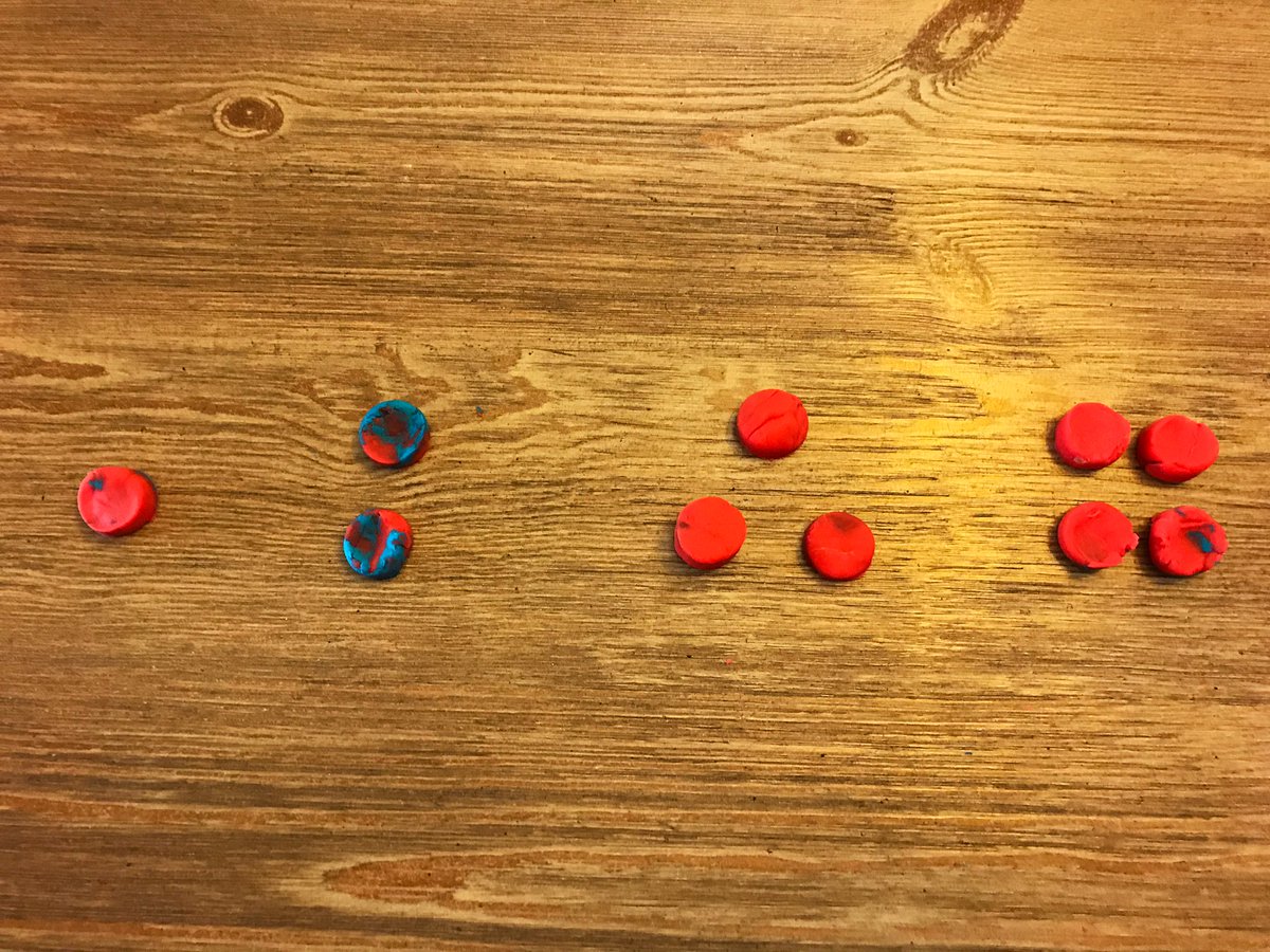 westgeneseemath's tweet photo. Homemade Play-doh turns into math time. https://t.co/wH7MkW7MdY.1 subitizing and comparing. Anyone know the pattern in the second photo if the next number was 8? @WestGeneseeCSD HSF.IF.3 https://t.co/vTgEj5hEiT
