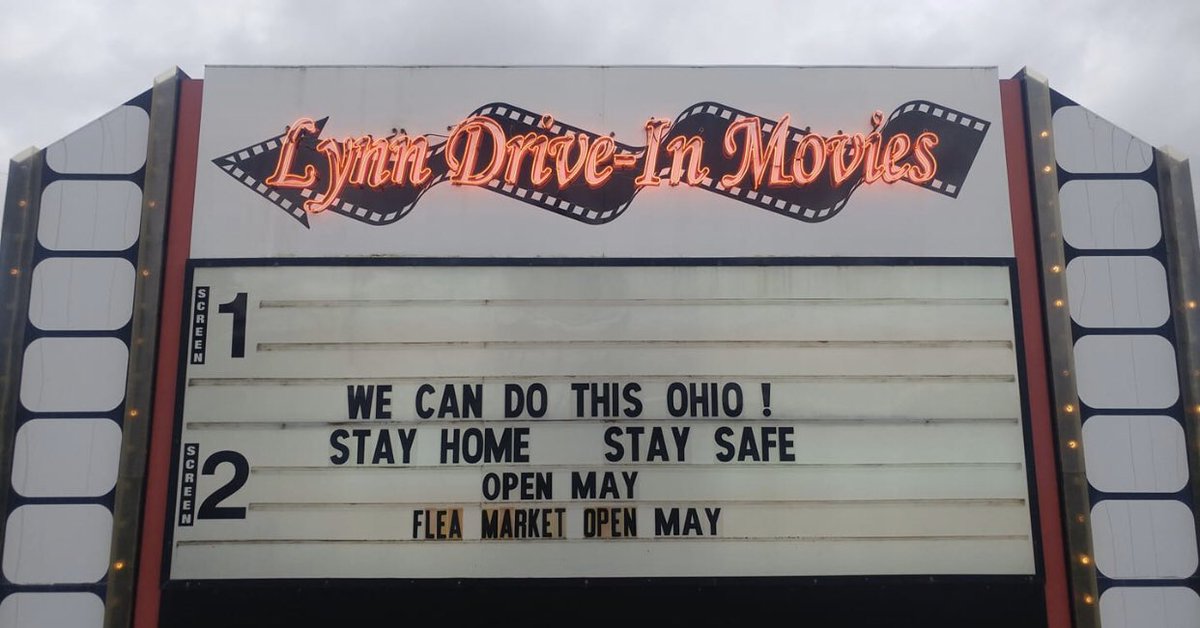LynnAutoTheater's tweet photo. We are closed, along with all non-essential businesses, until further notice due to the COVID-19 virus shutdown. We hope to open as soon as we can, but for now we are proud to do our part to #FlattenTheCuve 🎬 https://t.co/QzQzap73Dn