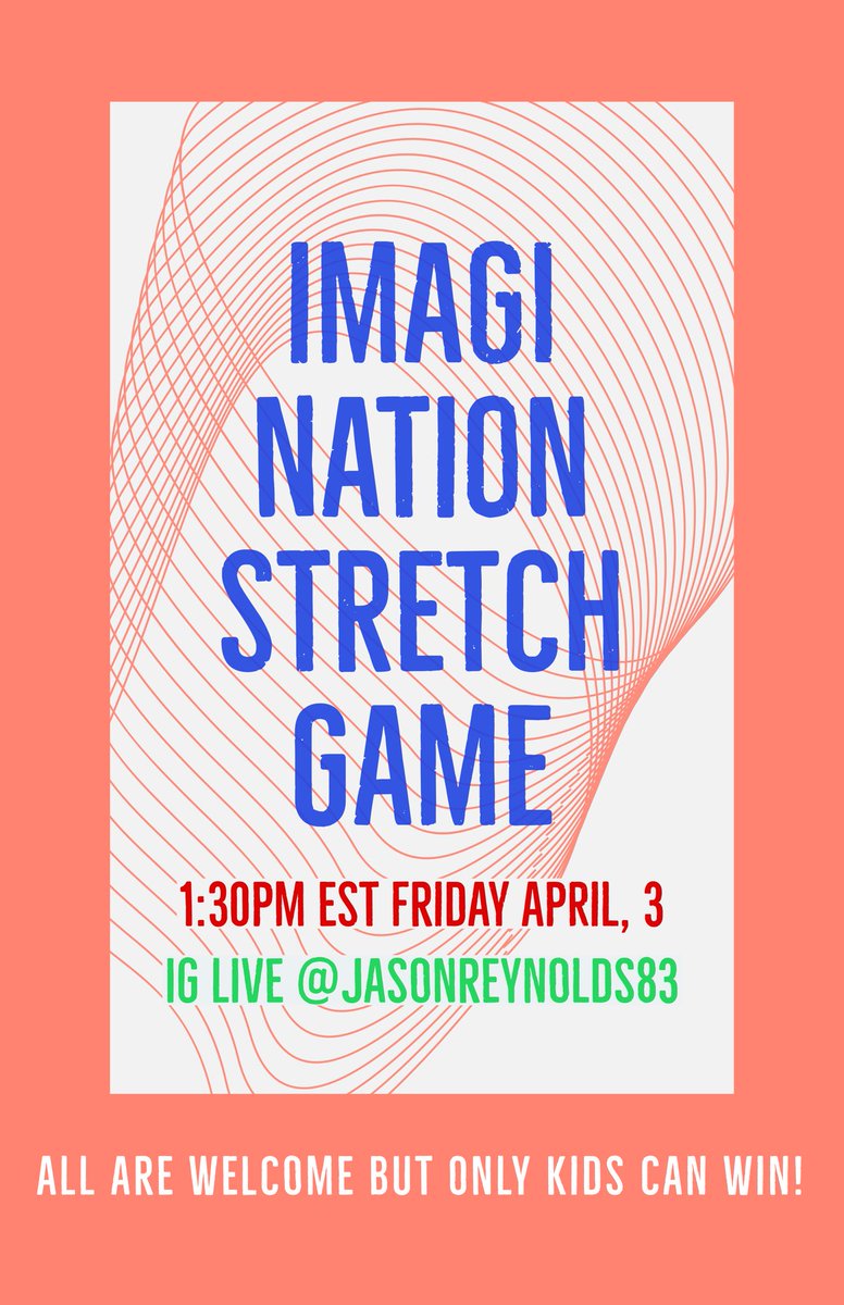 JasonReynolds83's tweet image. Don’t miss it this time!!! This Friday 4/3, I’m back at it! Come through with you shorties and play! All winners (there will be six) win gift cards to their indie booksellers! And don’t worry, if you don’t have an indie close, I’ll sort it out for you. See y’all there!