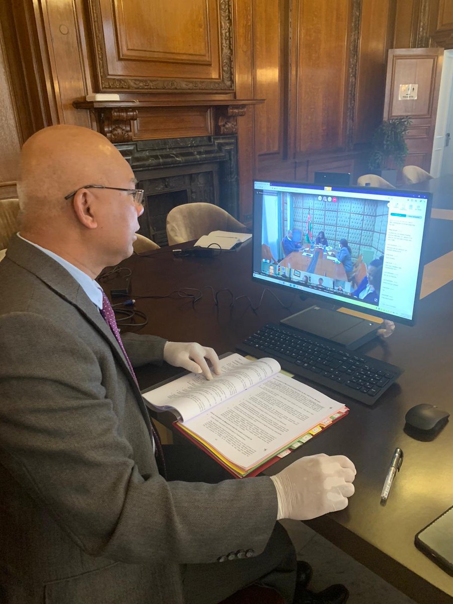 H.E <a href="/DatukAmb/">Sadik Gany</a> participated in the 56th Commonwealth Ministerial Action Group meeting via teleconference at <a href="/MYHicomLondon/">High Commission of Malaysia, London</a> yesterday. The meeting was joined by 8 other member states of the #Commonwealth countries.