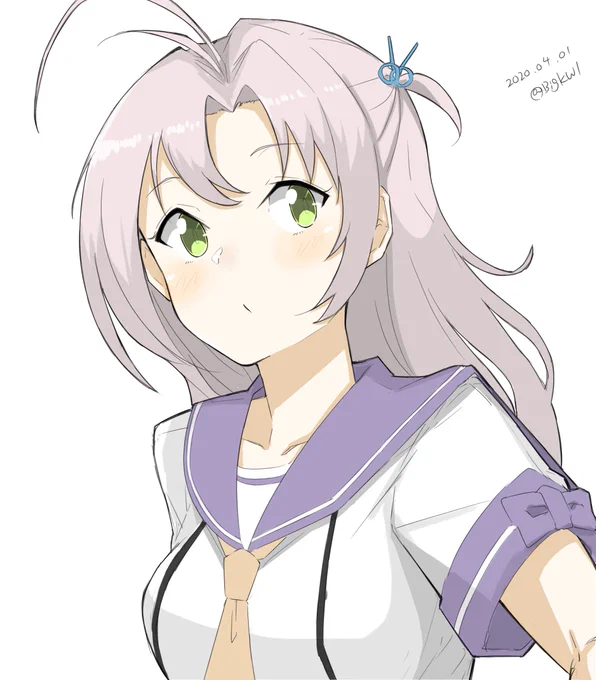 #艦これ版深夜の真剣お絵描き60分一本勝負
#艦これ版真剣お絵描き60分一本勝負_20200401
衣笠 
