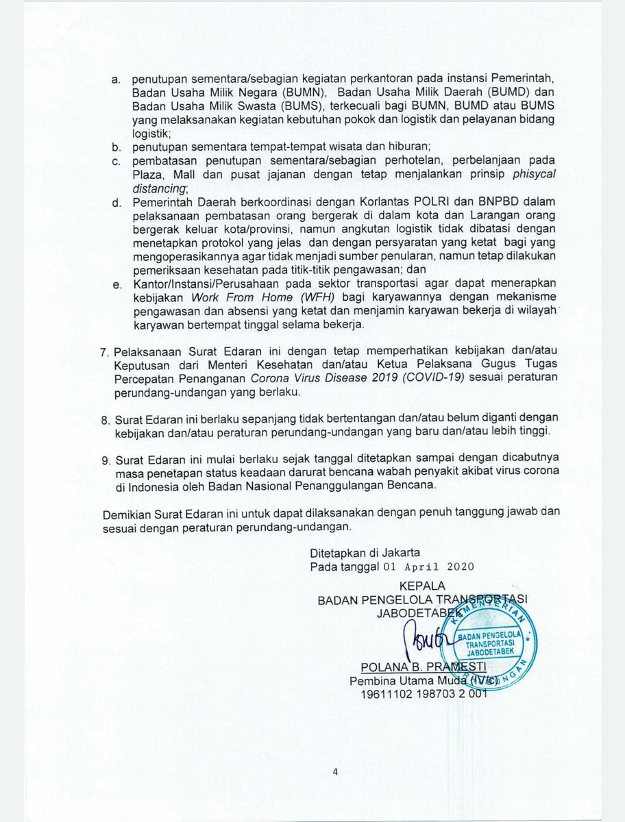 BREAKING NEWS! 
Jabodetabek Lockdown malu2 alias Karantina Wilayah malu2. Kebijakan yg sesungguhnya terlambat karena virus corona sudah terlanjur menyebar ke seluruh Indonesia.