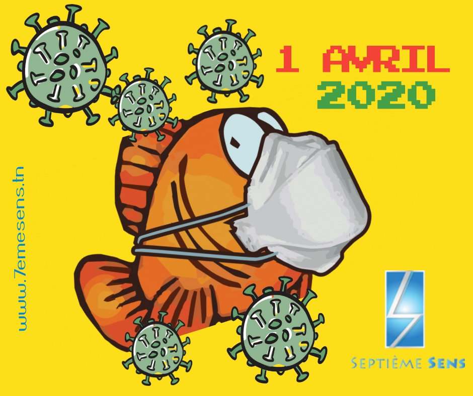 7SensCom's tweet photo. Cette année le Poisson d'Avril 🐟 est confiné c'est à lui que le mauvais tour est joué 

#ProtégezVous #RestezChezVous #Ched_Darek #1Avril2K20 #Covid19 https://t.co/IbLptiLoXN