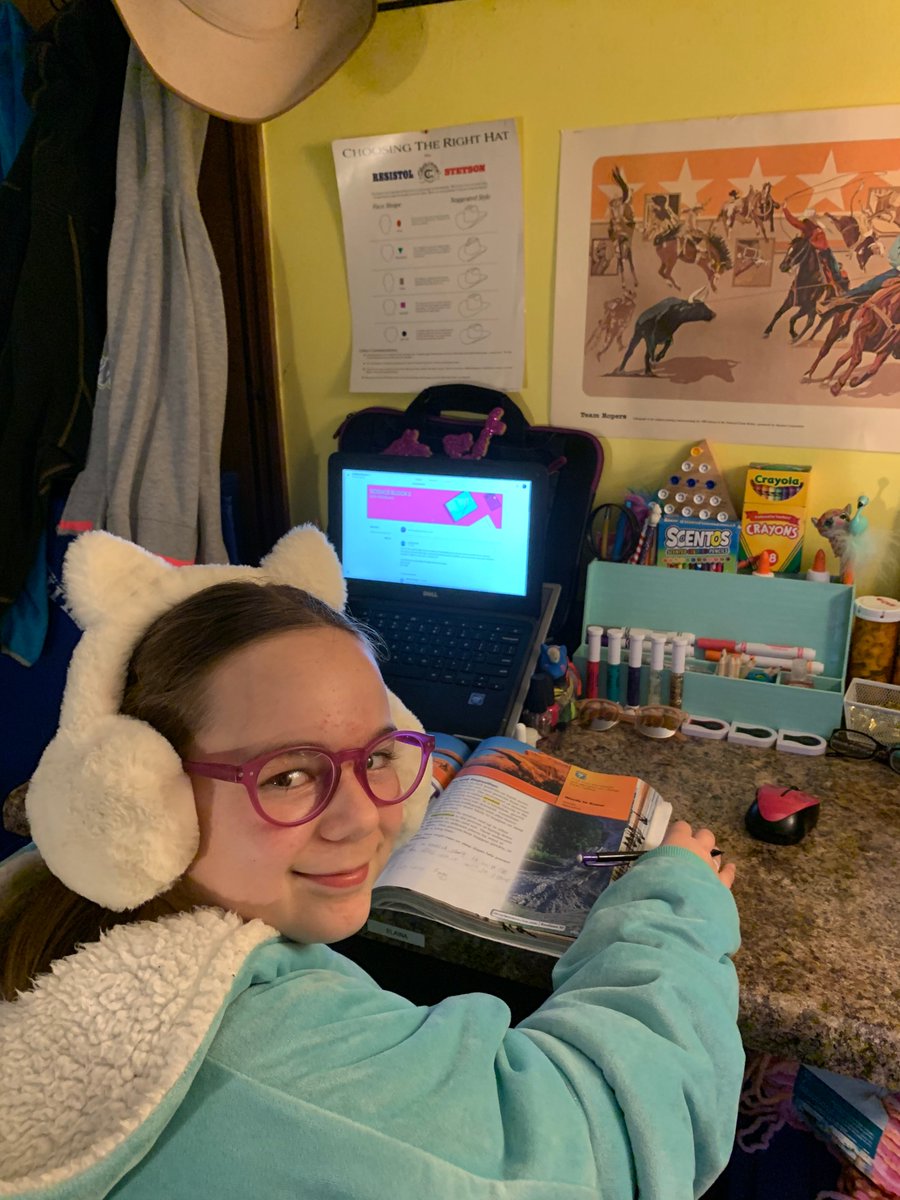 CdaleClovers's tweet photo. CMS 5th graders, Guthrey and Elaina Fagg working hard on some very important science assignments! Guthrey wants everyone to know that things are going great! #SuccessforEveryone #CloverStrong #WeveGotThis https://t.co/MXOjtpuvjk