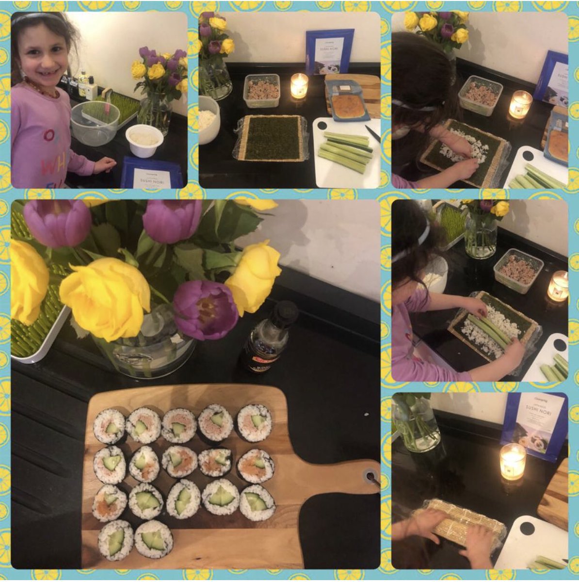 Miche02030040's tweet photo. Sienna loved making sushi today! Yummy 🍣 ⁦@CHPSYR1⁩ ⁦@CheadleHulmePri⁩ #CHPSFromHome https://t.co/vgX3sc2TG3