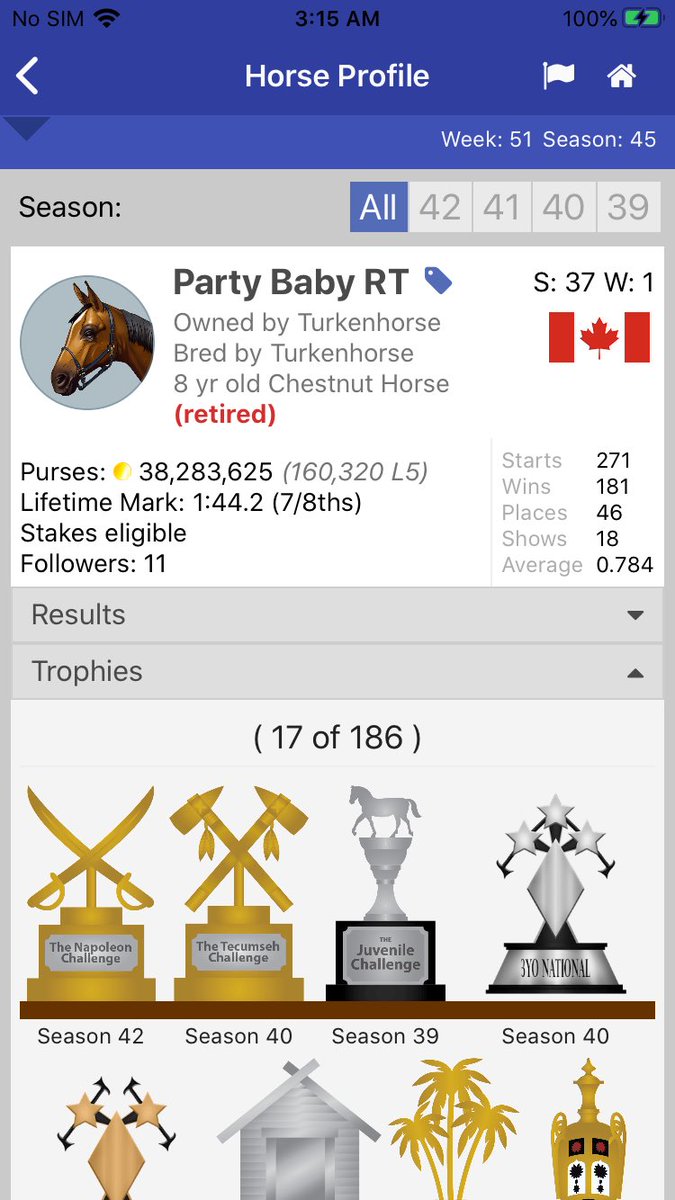 turkenhorse's tweet photo. Party Baby standing in Canada again next season, bred out week 1 last 3 seasons get him early https://t.co/kOAFZ8IL7t