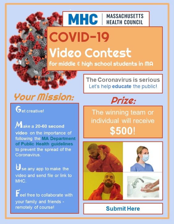 PrincipalCetner's tweet photo. Hey #canalmen, looking to get those creative juices flowing and help #preventthespread of the Coronavirus?  Enter this @MAHealthCouncil video contest to help our community and for a chance to win $500!   @mryanbps @BMS_Borning @bournehs 
https://t.co/je87MY0cqU https://t.co/W6nr14uM6L