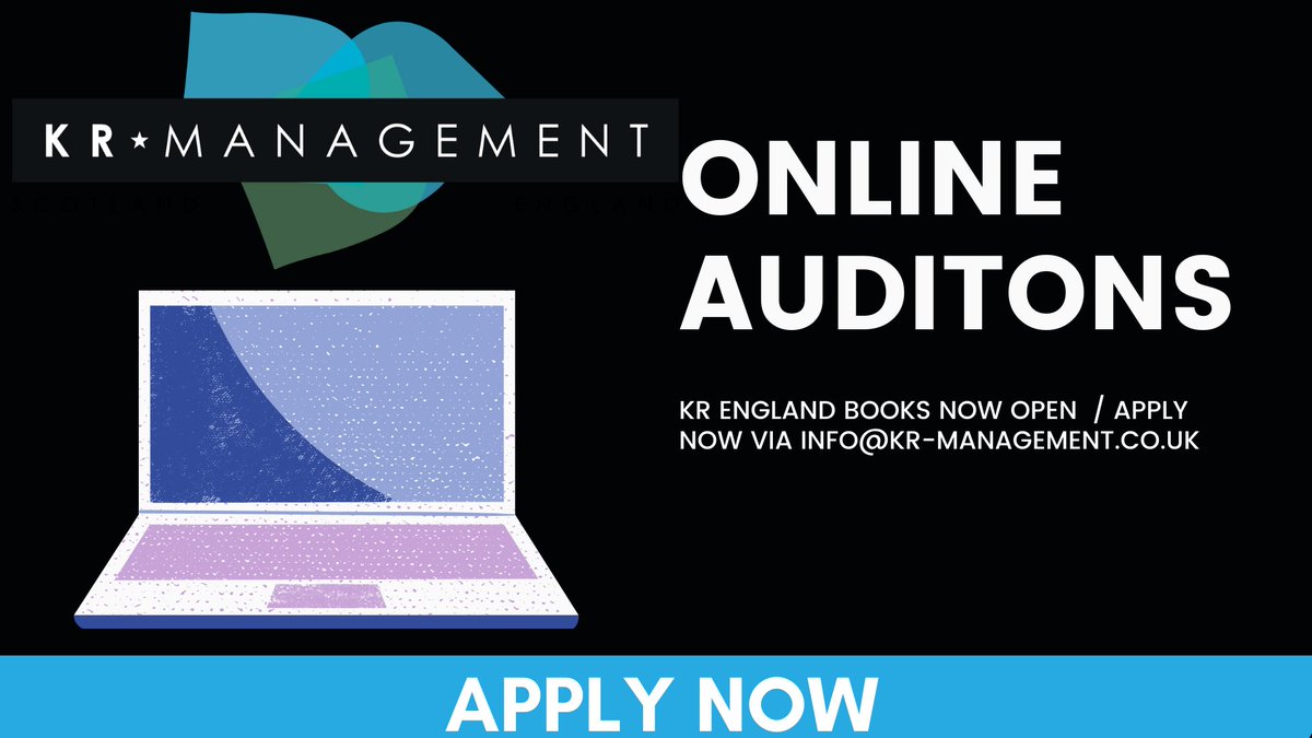 We are delighted to announce that our KRM ENGLAND books are now re opened for Young performers, 5-22 years old. 

To apply please contact us via email - info@kr-management.co.uk. and include your child’s name, age, location and a recent photo. 

#KRManagement #KRMENGLAND