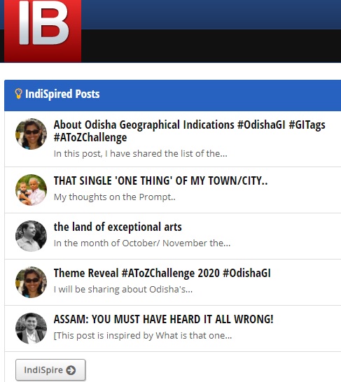 anitaexplorer's tweet photo. Great to find my posts on the @indiblogger home page.
Extra special as-
Today is #UtkalaDibasa Bande Utkala Janani
This week's #IndiSpire prompt is mine!
My Theme for #AtoZChallenge #BlogchatterA2Z is- #OdishaGI
About Geographical Indications of Odisha-
https://t.co/i1PV9XZ2Xe https://t.co/v0sFzFp3zS