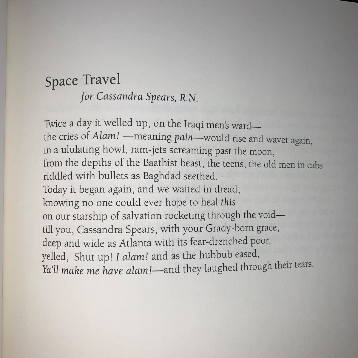 Photos of USNS Comfort's & Mercy's arrivals in NYC and LA reminded me of this poem by Iraq War veteran Dr.  @FrederickFoote. Foote served on Comfort, treating Iraqi patients. From his "Medic Against Bomb":  https://amzn.to/2xEm51K   #NationalPoetryMonth  #nurses  #warpoetry 1/n