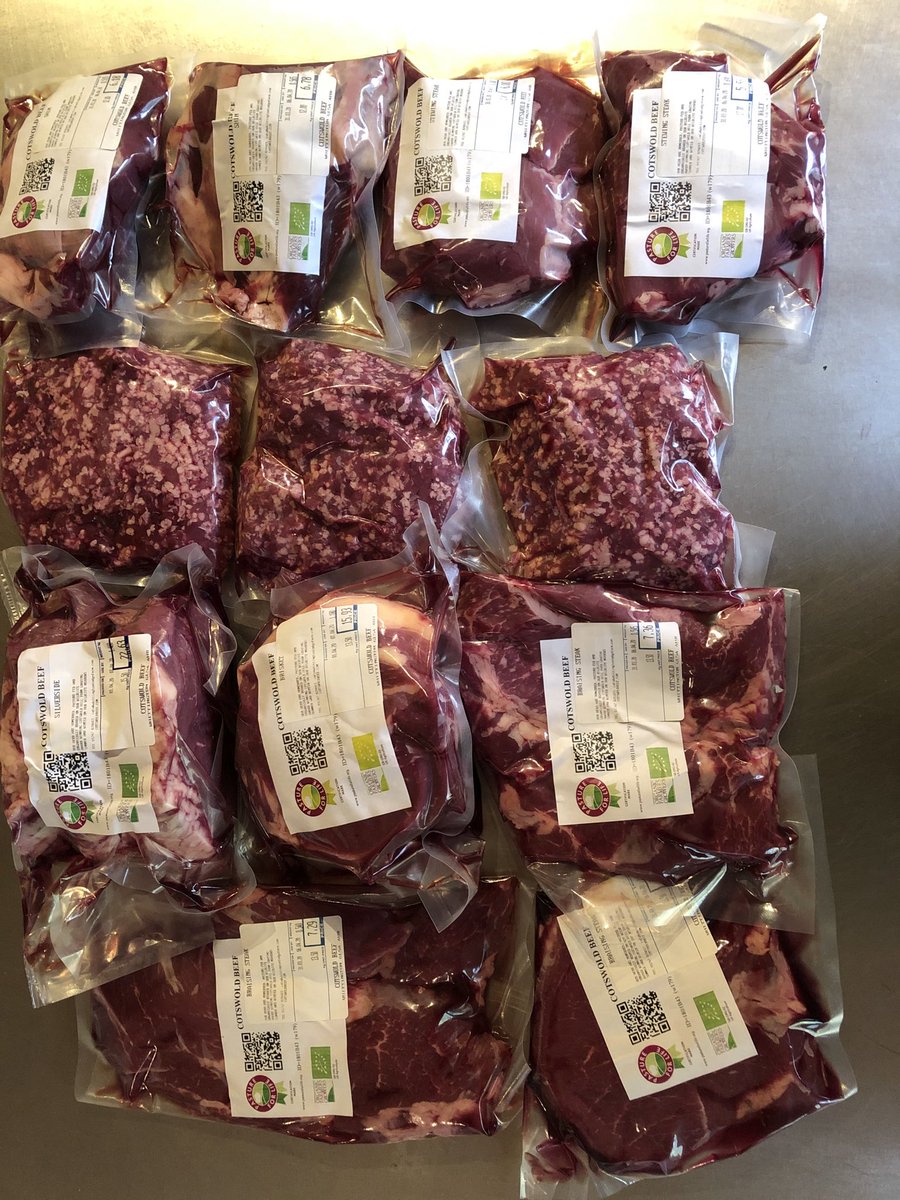 FarmersOfTheUK's tweet image. FYI 3 of our best selling #beefboxes from ⁦@CotswoldBeef⁩. The left is a Taster box, top right is a Mixed box, bottom right is a Slow Cook box. All are fresh/frozen and ready to order. Individual cuts may be ordered too. Visit cotswoldbeef.com. Sales pitch over!