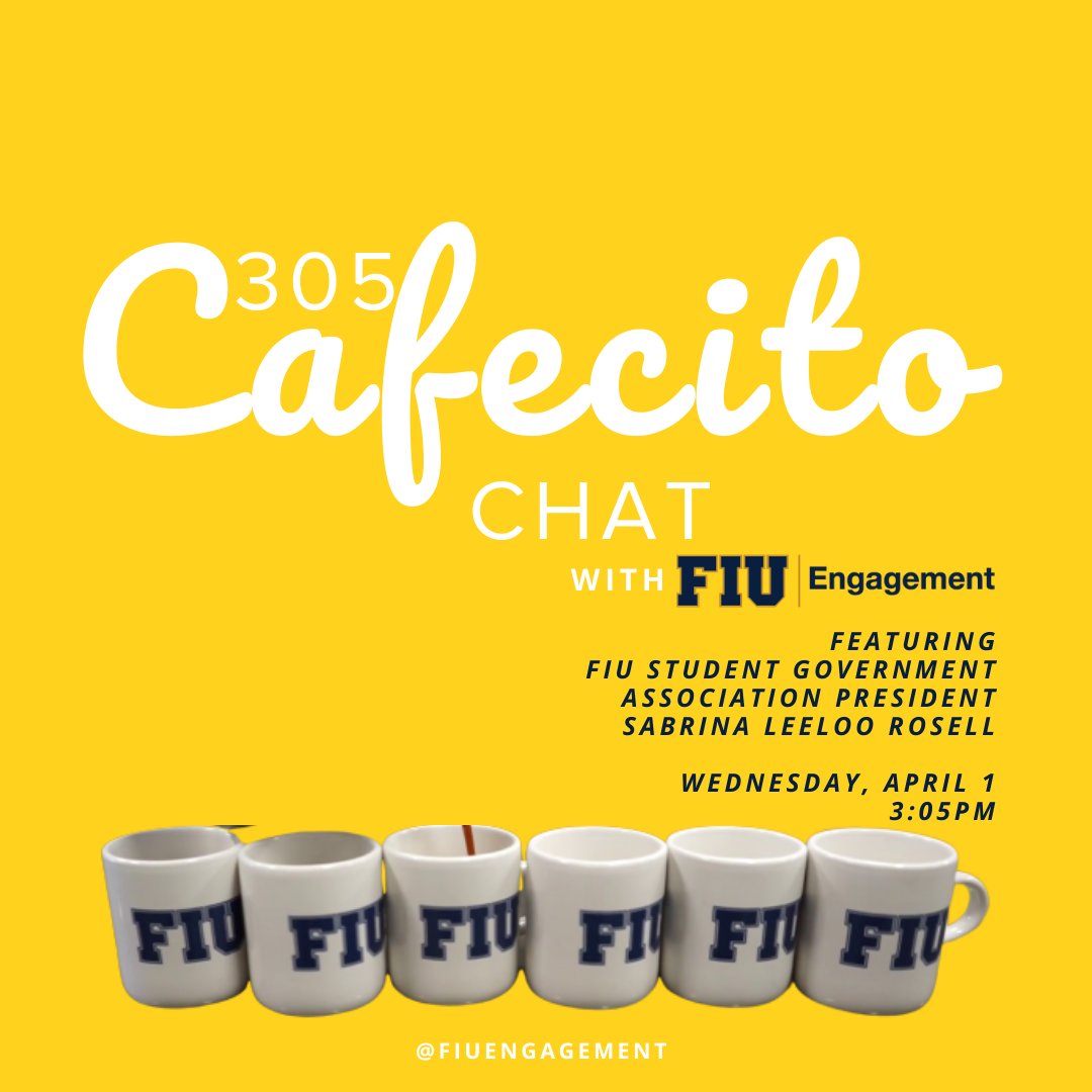 LIVE AT 3PM: Get a student’s perspective on remote learning and staying motivated! Today we’re talking with <a href="/FIUSGA/">FIU Student Government Association</a> President about how our students are navigating learning online &amp; maintaining connection with their fellow panthers.

Watch live via Zoom: fiu.zoom.us/j/186661655