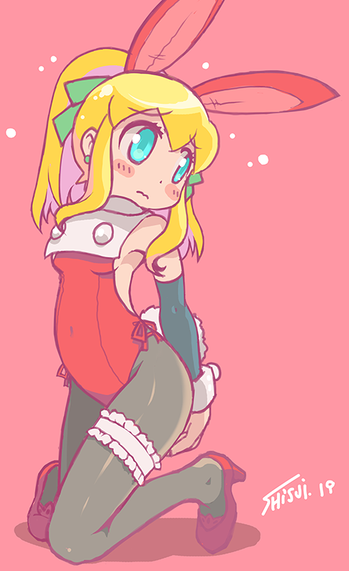 ロールちゃん(ロックマン) 「逆バニーがたくさん流れてくるので、ロールバニー描いたー。^^ 」|しすいのイラスト