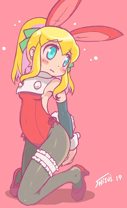 逆バニーがたくさん流れてくるので、ロールバニー描いたー。^^ 
