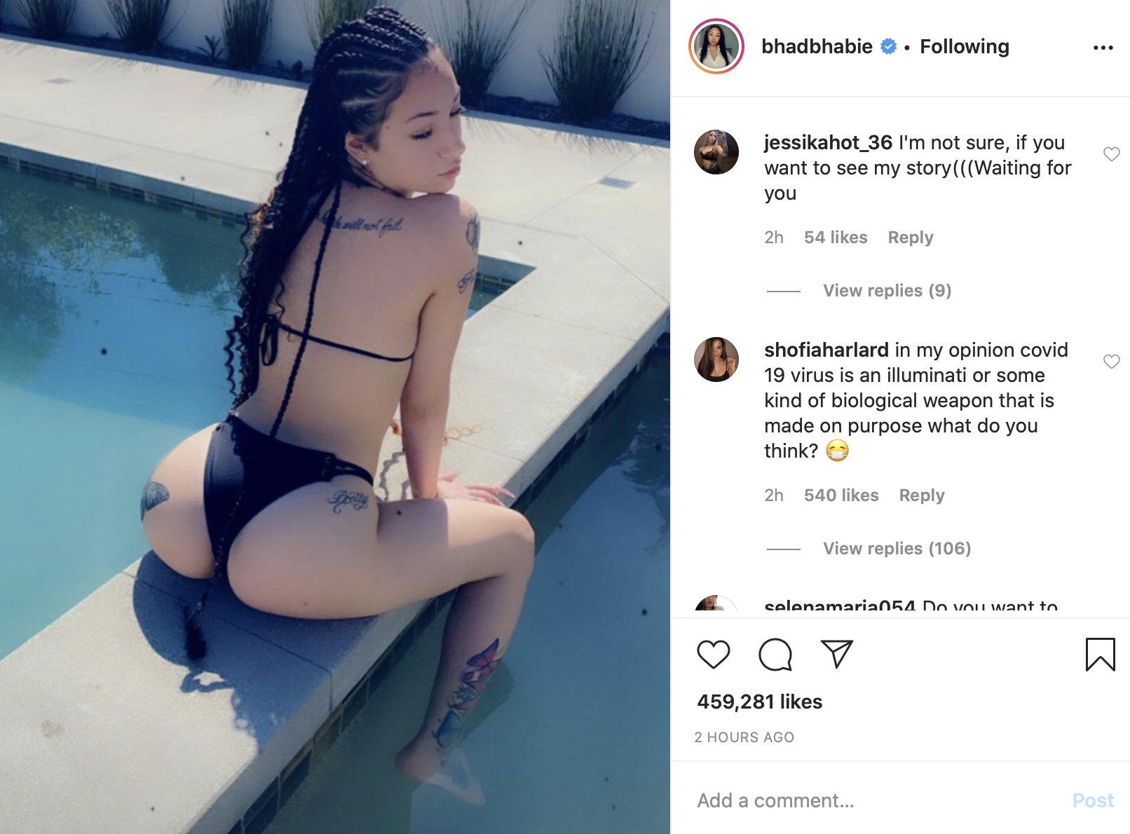 SOHH on X: This thirst trap craziness is getting crazy during the  quarantine. @BhadBhabie keeps giving everyone looks at her bikini goals in  a sunny pool pic. #SOHH #SOHHNews t.coVc71XbmRRW  X
