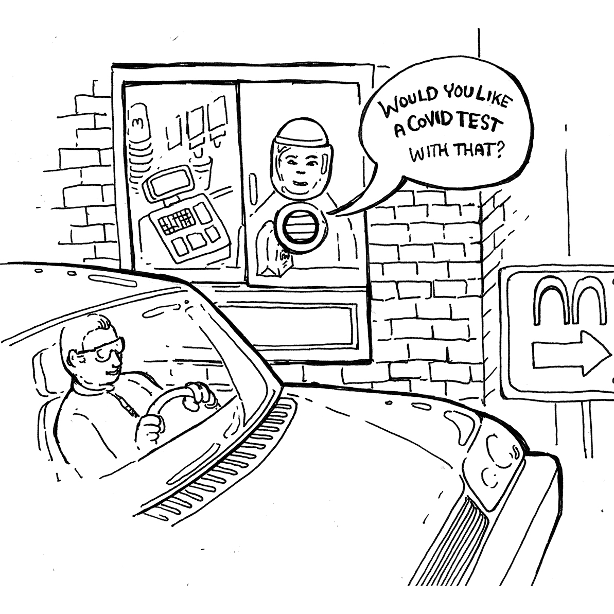 chodgeart's tweet photo. Would you like fries with that?  Idea inspired by David J. Sevilla  #drivethru #covidtest #LifeInTheTimeOfCorona #QuarantineLife https://t.co/TN0aFLC0TU