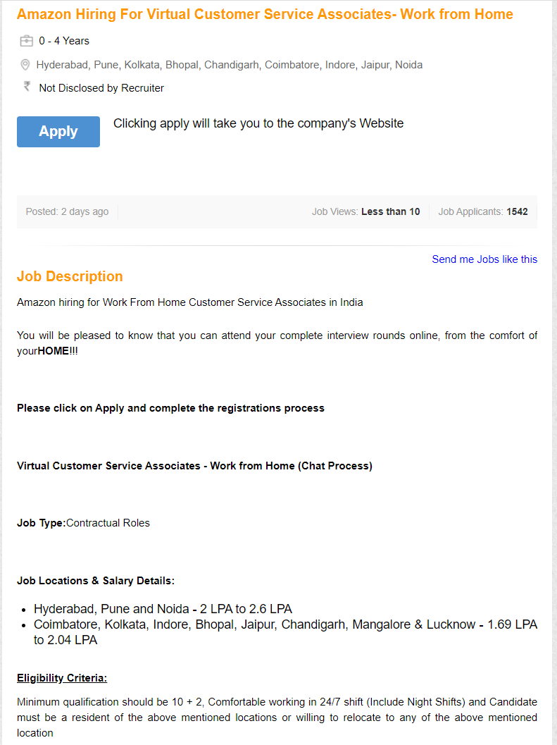 Customer Service Jobs Amazon