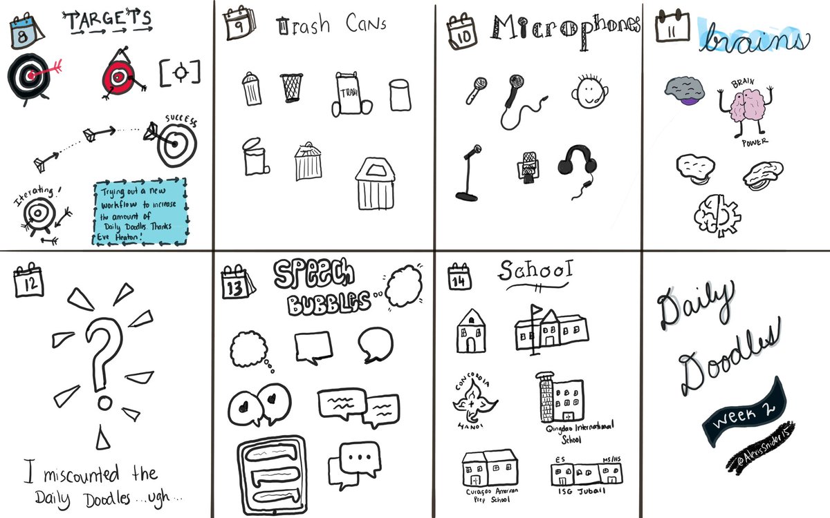 AlexisSnider15's tweet image. Doing some #dailydoodles with @VirtualGiff just a few weeks behind😂😂 #imgoodwiththat #TodayISketchnotED