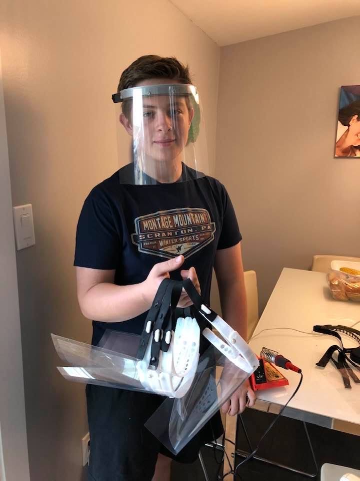 MrPalumboPHS's tweet image. So proud of this PHS student who has been using his 3D printer to create face shields for medical personnel on the front lines. Thank you, Grant!