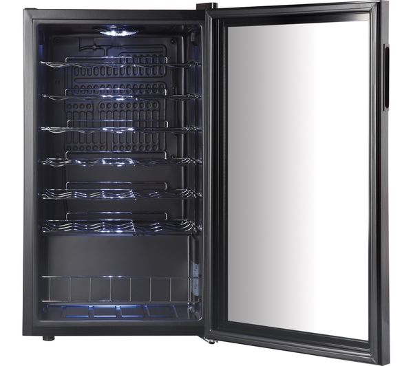 Kim Kibum;LOGIK LWC34B18Wine cooler, black.Classy, elegant design. Includes interior light and stunning glass door. Guaranteed to slay... Or chill. Capacity: 34 Bottles.