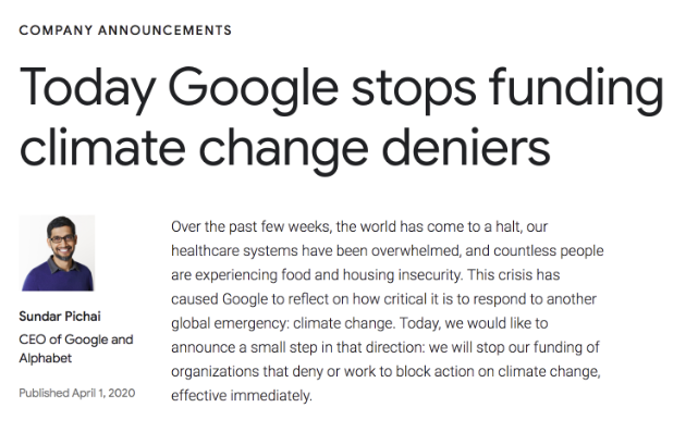 Amazing! Props to the good folks at <a href="/Google/">Google</a> for doing the right thing. #AGreenerGoogle