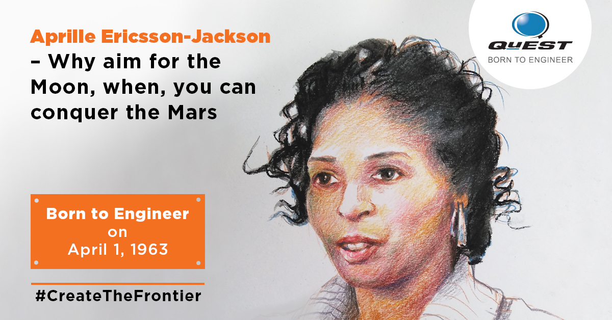 Quest_Global's tweet photo. Aprille Ericsson-Jackson, the first African-American woman to earn a PhD in Engineering from the Goddard Space Flight Center, with a lifelong career at NASA is currently working on a mission to bring dust back from the Martian lower atmosphere to Earth. #WomenBornToEngineer https://t.co/g2xA48gO4K