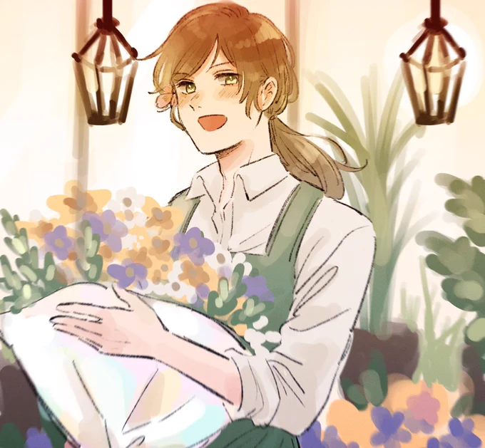 #APHワンドロ版深夜創作60分一本勝負 @Hetalia_1daw 
ガリ男で【お花屋さん】

「いらっしゃい」 