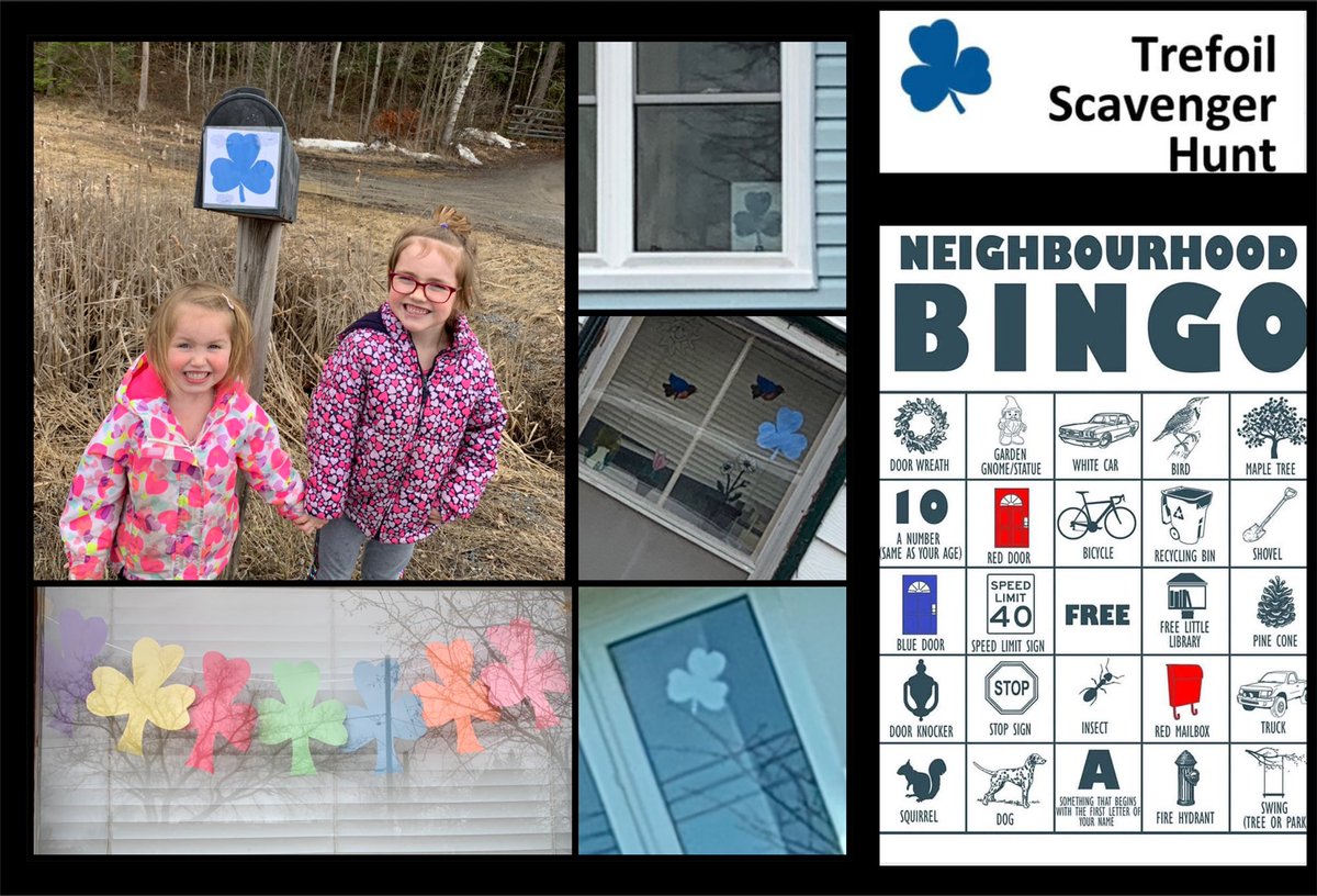 fitfocushealthy's tweet photo. Yesterday we enjoyed a ‘socially distanced day of Guiding’! We went on a trefoil hunt,sang camp songs and ate camp snacks! We worked through our bingo card in between stops. Then had virtual mtgs with our units! ☘️☘️ #shrbshare #guidingrocks #comm24 #trefoilchallenge https://t.co/deBGAOZMWK
