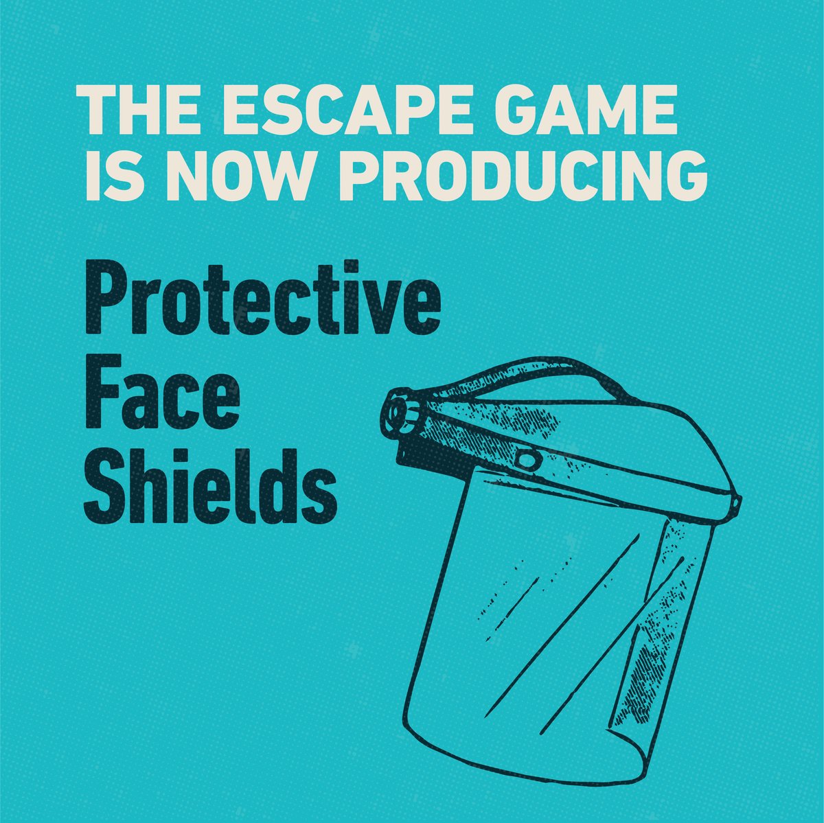 TheEscapeGame's tweet photo. The Escape Game has shifted our production efforts to focus on the creation of Protective Face Shields to aid medical professionals and win the fight against COVID-19. Please visit https://t.co/ZDTcA0yf0Z for more information or email us at Shields@TheEscapeGame.com. https://t.co/fwqwbTJLQm