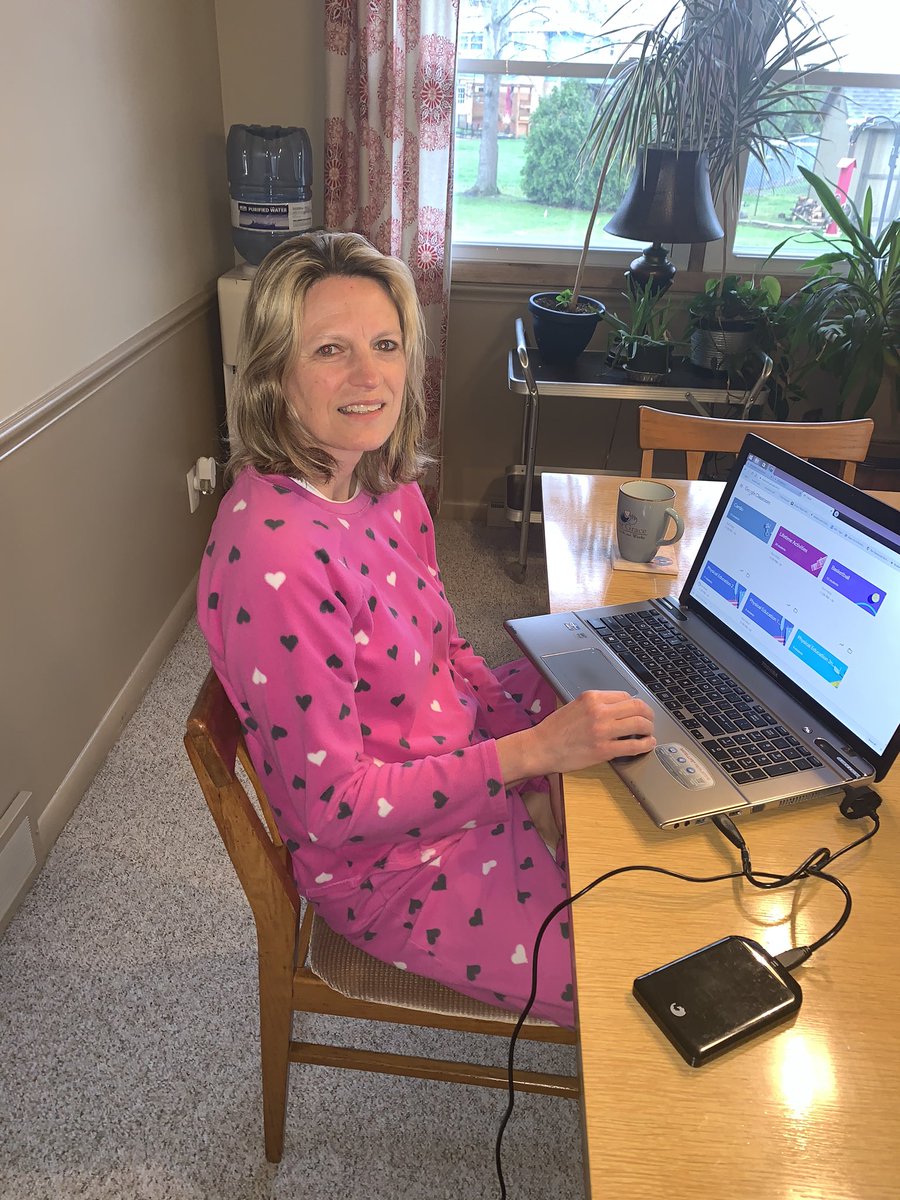 It's PJ Day, all set too work in my new office!!! #WoodridgeVirtualSpiritWeek