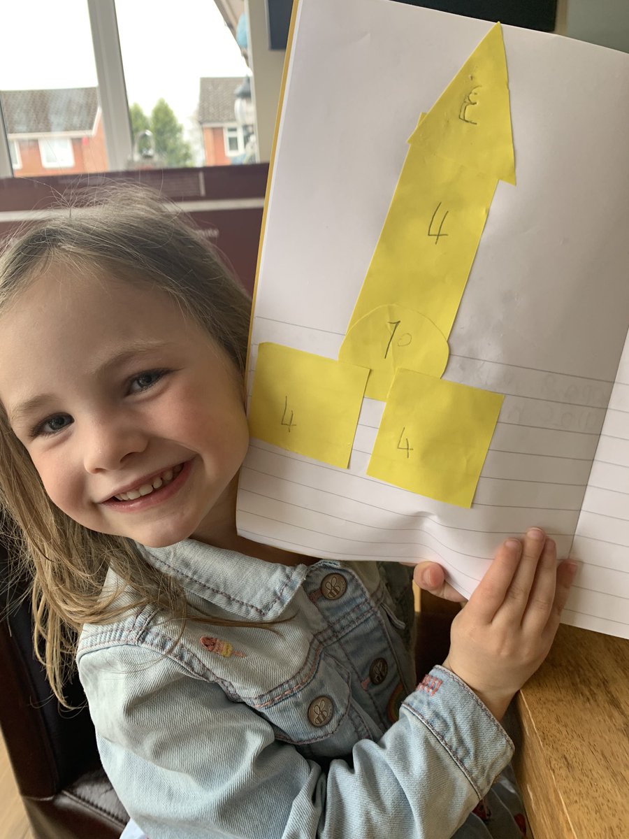 sezdenn's tweet photo. @pikemereschool We both decided to do Receptions maths activity of using shapes to build a rocket. https://t.co/fnp4Xv8vF7