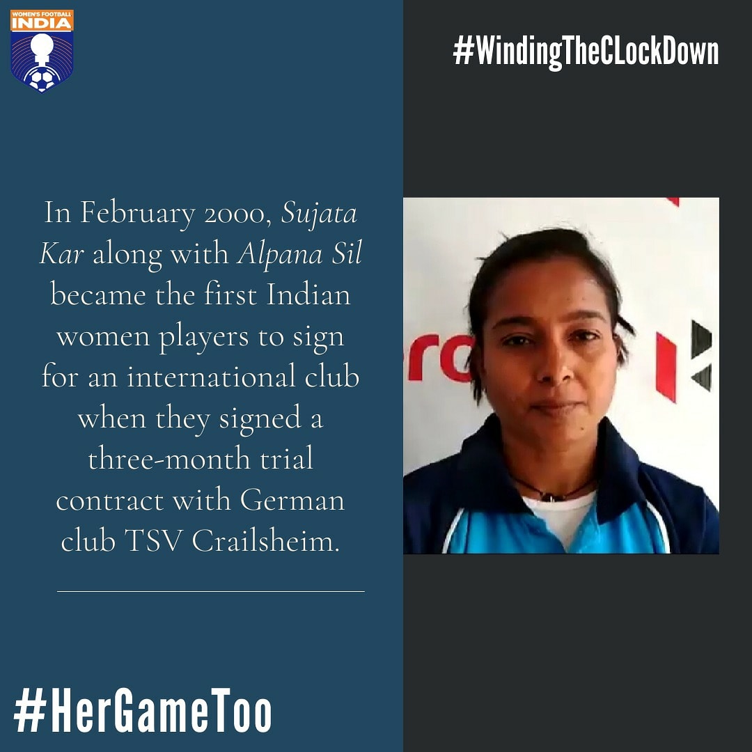 Day 8Sujata Kar paved the way for the rest of the players as being the first woman to sign for an international club #WindingTheCLockdown  #HergameToo  #WomenInFootball