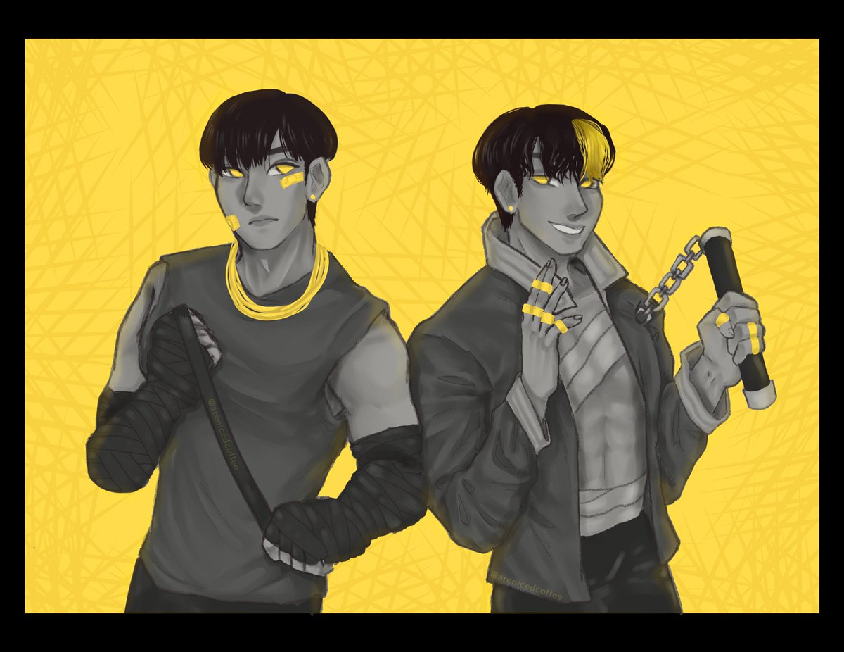arenicedcoffee's tweet photo. 🅺🅸🅲🅺 🅸🆃
That SanHwa live was so dangerous I had to throw aside my work and draw them, but they're here to introduce you to some new thangs 👀👀
#ATEEZ #ATEEZFanart #ATEEZSeonghwa #ATEEZSan #성화 #산 #Kpop #KpopFanart #Kicklt @ATEEZofficial https://t.co/tqZUsZsuJw