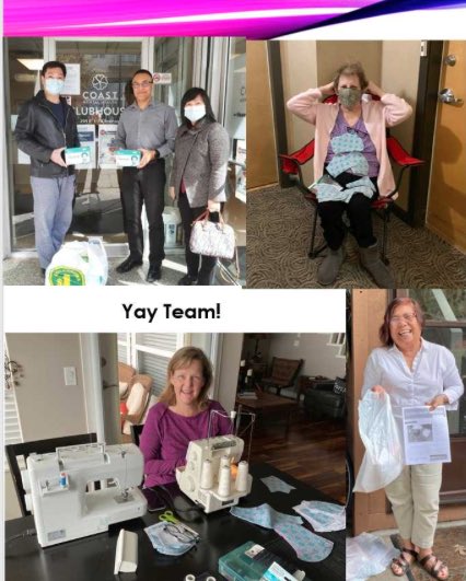 portmoodyrotary's tweet photo. With the help of club members, @DaysForGirls and #RotaryWorldHelp we have been able to provide masks and gowns to @CoastMH https://t.co/pXKDDwQnzl