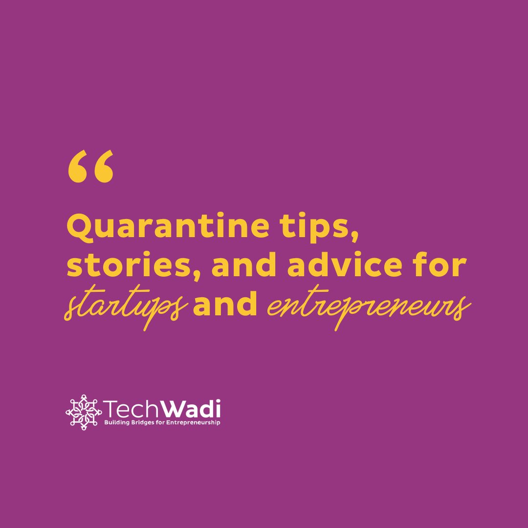 TechWadiOrg's tweet photo. As part of our ongoing mission to support entrepreneurs &amp; startups, we are bringing a series of advice, stories, and tips from our very own TechWadi community to serve as a guide during these turbulent times.

Stay safe! 

#TechWadi #SiliconValley #StartupsVsCovid19 https://t.co/vLL6ICjzdb