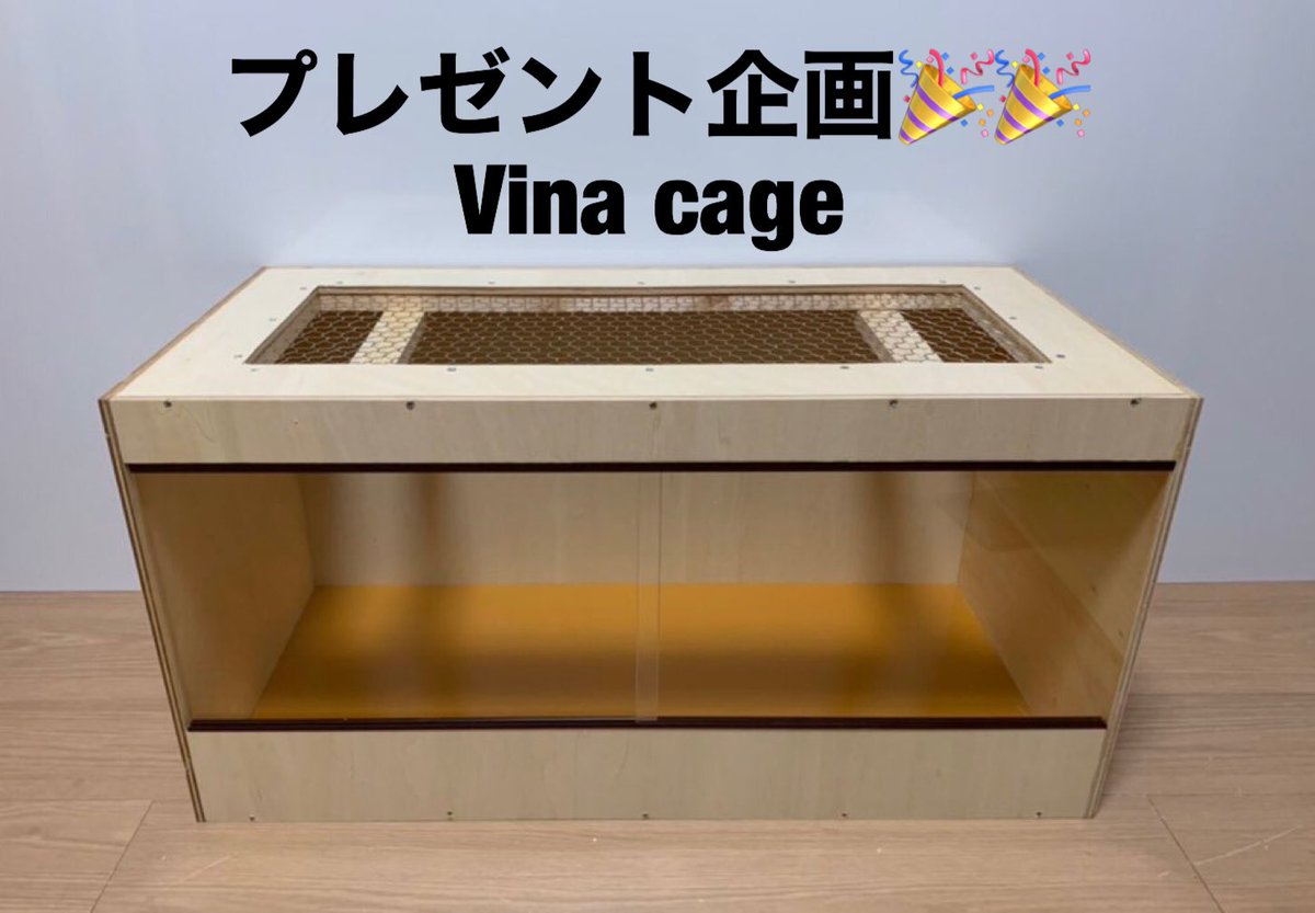 ViGillcage's tweet image. 第7回プレゼント企画開催！🎉🎉
ツイッター2名、インスタ1名で計3つプレゼントさせて頂きます。

Gill cage:1台
幅800×奥行400×高400mm

Vina cage:1台
幅800×奥行400×高400mm

おまけ cage:1台
仕様はプレゼント企画最終日に...
＊小さいので、レオパ等に...