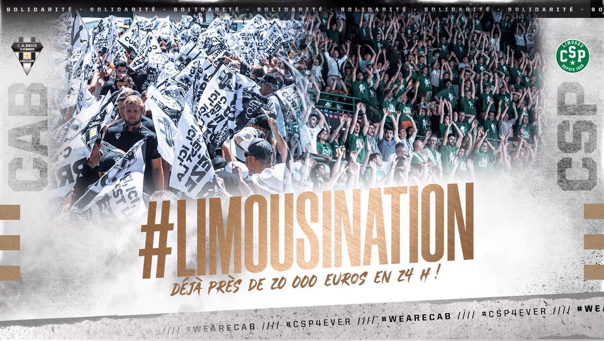limogescsp's tweet photo. 24h après avoir lancé un appel à la #LIMOUSINATION, presque 20 000 euros ont déja été collectés pour le personnel soignant. Bravo à la #LIMOUSINATION qui se mobilise avec force pour ses soignants. 👏

Pour participer, c'est par ici : https://t.co/KCLRiI1ZlG

#WEARECAB #CSP4EVER https://t.co/qIre3Nz3Qb