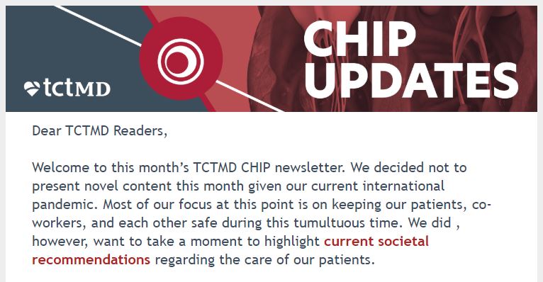Tctmd Did You Catch The March Edition Of The Tctmd Chip Newsletter Read It Here T Co Clt5spdi3f With A Special Intro From Editors Perc Surgeon Sanjogkalra Ajaykirtane Chip T Co Qw8n8vnhxr