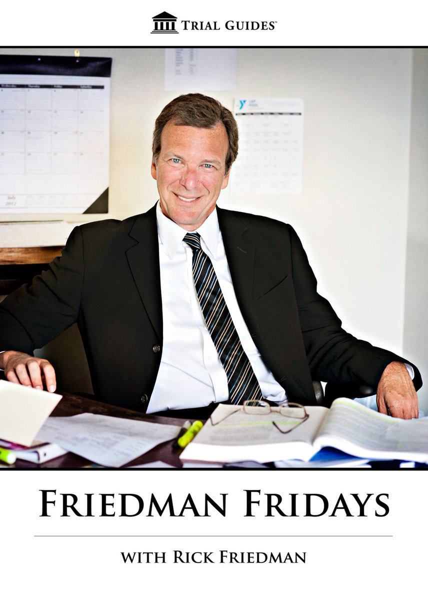 TrialGuides's tweet photo. Free Rick Friedman Webinar! Rick will be reading sections of his new unpublished book, and answering participant questions. You must be a lawyer to participate, but civil defense lawyers are prohibited from participating. To register, please visit: https://t.co/MmTWZcgAUV https://t.co/ORKzf6fksw