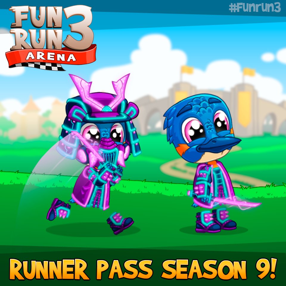 TheFunRun's tweet photo. #FunRun3 Runner Pass season 9 is here with an upgraded Runner Pass system!😎 
-Seasons last for 2 weeks
-The new Pass has 25 tiers 
-Each tier takes 5 Paws to complete
-Upgrading the pass costs 350 gems
-Upgrading the pass + 10 tiers cost 1100 gems
Have fun running!🏃 https://t.co/HvBrvLJ5rI