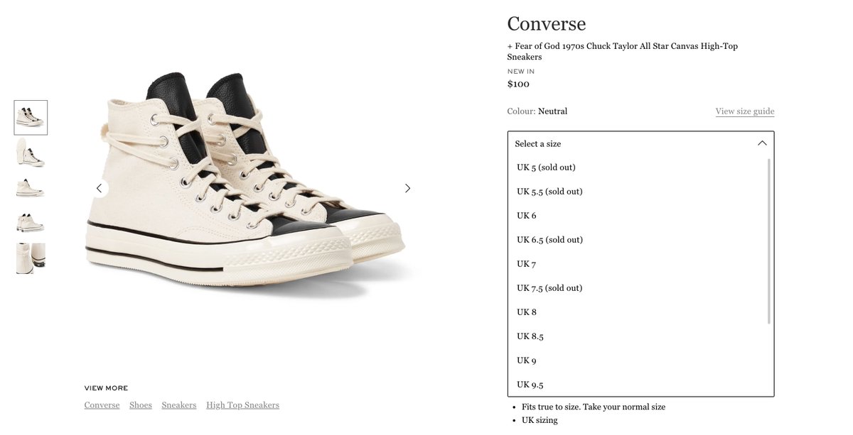 fear of god 1 true to size