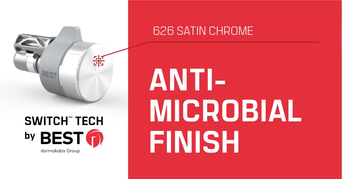dormakabaAMER's tweet photo. Did you know Switch™ Core can be equipped with a 626 anti-microbial finish for its Satin Chrome cap?
Learn more: https://t.co/jL9CJcWeLM
#futureofaccesscontrol #smartlocks #timeforaswitch #switchcore https://t.co/hBPME68SNg
