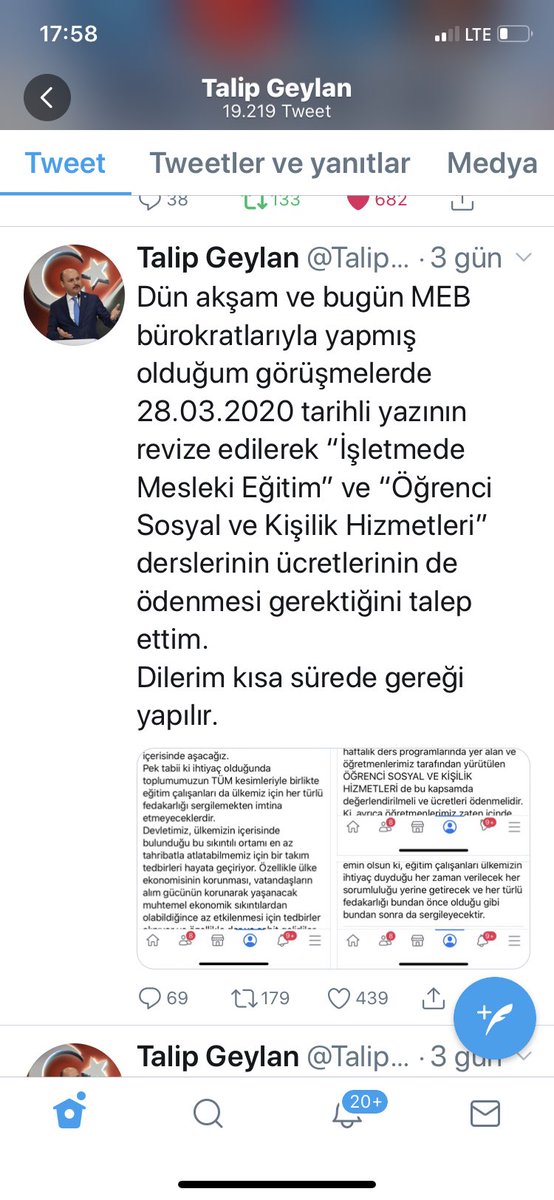 . @tcmebe çağrıda bulunmuş “İşletmede Mesleki Eğitim” ve “Öğrenci Sosyal ve Kişilik Hizmetleri” ders ücretlerinin de ödenmesi gerektiğini talep etmiştik.
Bugün <a href="/ziyaselcuk/">Ziya Selçuk</a> imzasıyla çıkan yazıyla İŞLETMEDE MESLEK EĞİTİMİ ders ücretlerinin ödeneceği duyuruldu.
Teşekkür ediyoruz.