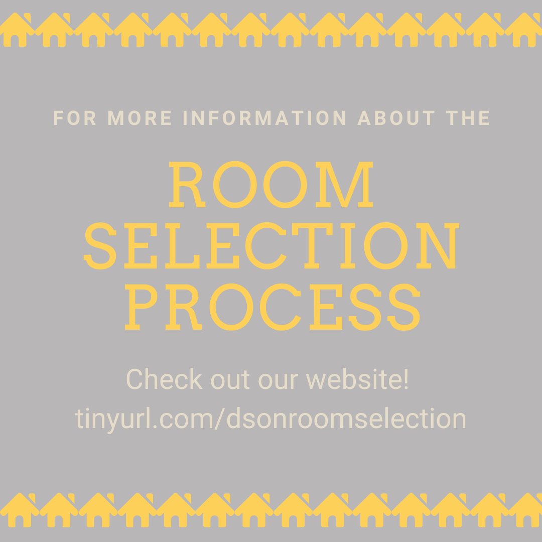 DsonResLife's tweet photo. If you are looking for more information as you prepare for room selection, visit our website for tutorials, information and helpful links! https://t.co/2lYfJwlHHD
#dsonreslife #dsonhousing https://t.co/wlSDJh5D40