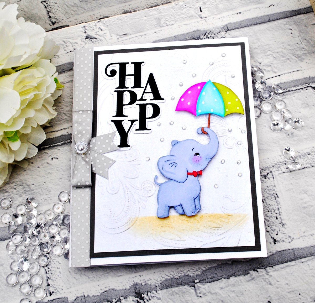 creativcrafters's tweet photo. It is not how much we have, but how much we #enjoy, that makes #happiness. 🥰#WednesdayWisdom #WednesdayMotivation #crafterscompanion #spectrumnoir #cardmaking #papercraft #handmade #elephant #umbrella #happy #IsolationLife #manualidades #tarjeteria https://t.co/hXabUdjej6