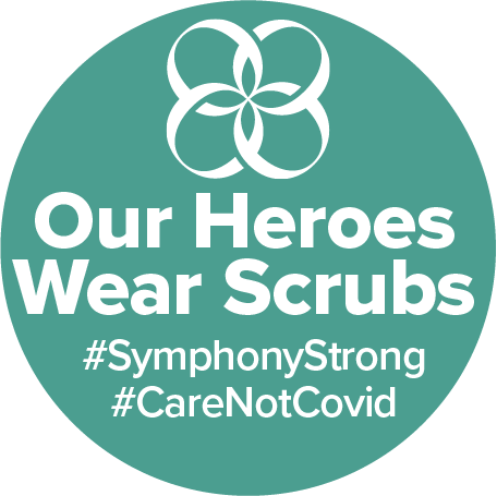 To our clinical and support teams who get up and step into their superhero scrubs each morning to stand on the frontlines of this pandemic: THANK YOU. We are in awe of your bravery and tireless dedication to keep others safe. #SymphonyStrong #CaretelStrong #carenotcovid