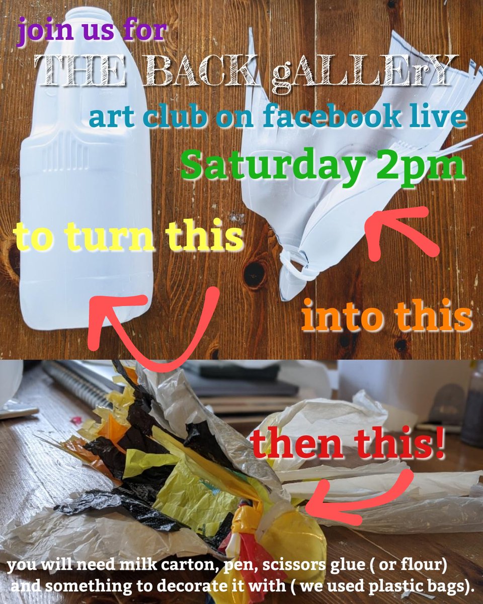 thebackgallery's tweet photo. It's #artclub this Saturday and this month we will be doing it via Facebook live.

Join us on our page at 2pm on Saturday to create a bird out of items you should hopefully have in your house!! 

https://t.co/oRMUX6KPUm

See you then! https://t.co/RDXibRFfxq